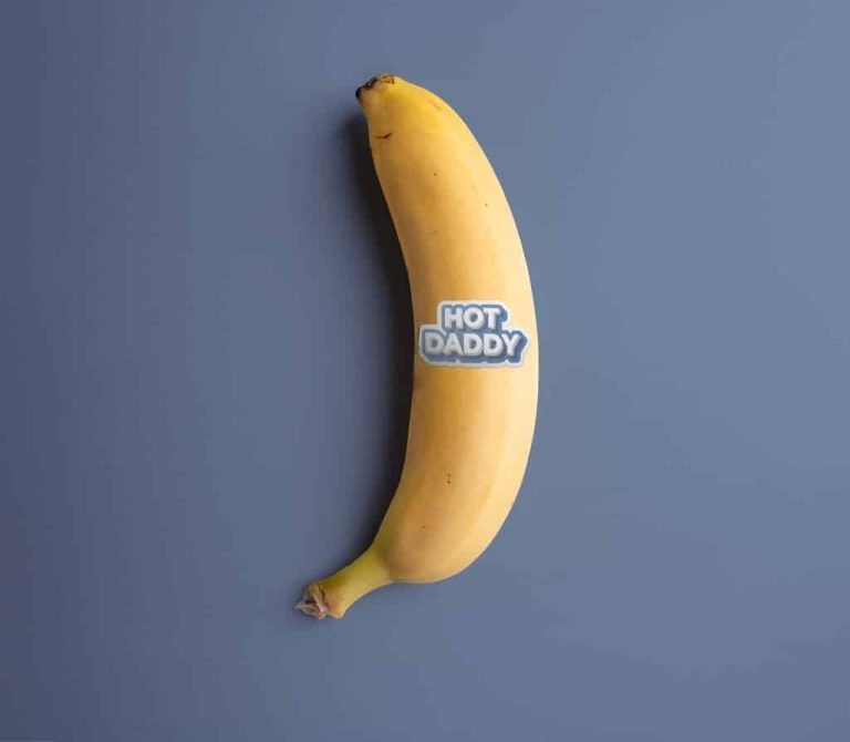Hot Daddy Funny Dad Sticker On Yellow Banana