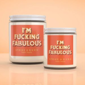 I'M Fucking Fabulous Candle | Funny Birthday Gifts | Peach