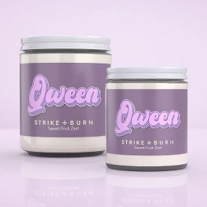 Qween Queen 4Oz Candle In 4Oz &Amp; 8Oz Clear Glass Jars With White Lids, Sweet Fruit Zest Scent