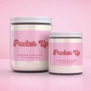 Muff Diver Candle In 4Oz &Amp; 8Oz Clear Glass Jars With White Lids, Tart Lime And Sweet Agave Scent